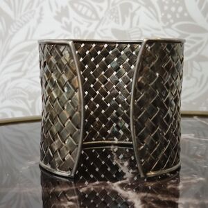 Woven Metal Accent Napkin Ring - Silver